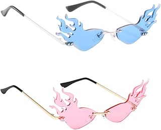 Óculos De Sol Legal 2 Pçs Óculos De Sol Feminino Coração Óculos Sem Aro Óculos De Sol Sem Aro Óculos De Sol Legais Óculos De Sol Engraçados Óculos De Sol Para