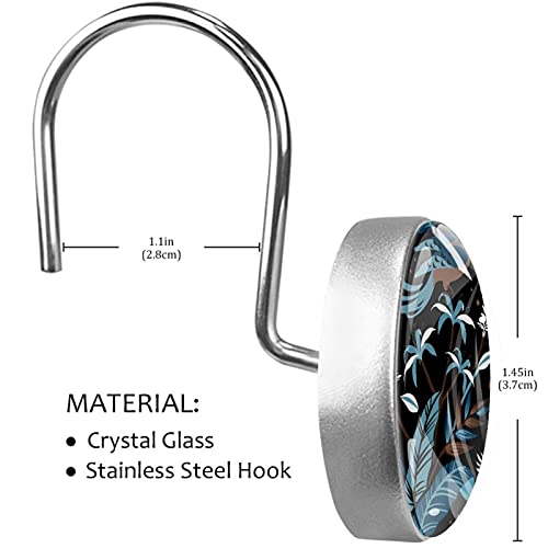 Crochets rideau de douche acier inoxydable durables au design oiseaux soigné