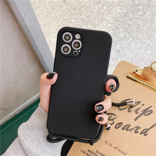 Coque iPhone XR noire avec cordon pour ne plus jamais faire tomber son téléphone