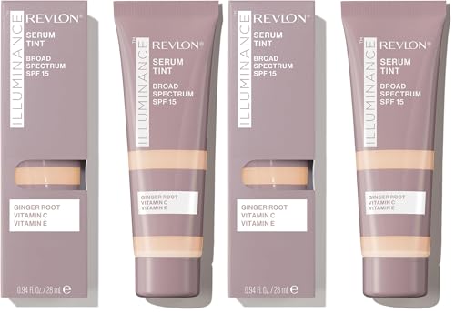 Revlon Illuminance Serum Tint, Sérum Con Color, Enriquecido con Vitamina E y Ácido Hialurónico para hidratar con SPF 15, Tono 201 Natural (Paquete de 2)