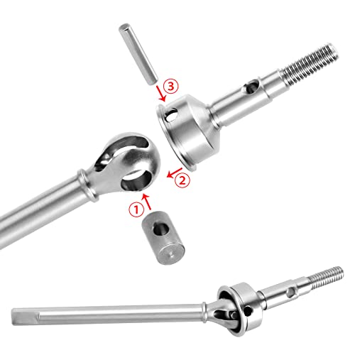 Injora +2Mm Extended Thread Dogbone Cvd Front Rear Axle Shafts For 1/18 Trx4M Axles Replacement #TOP2