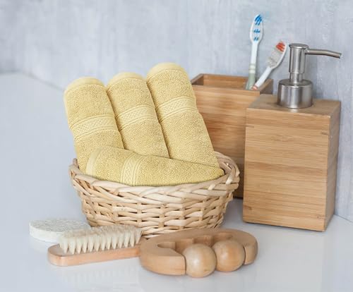 Image of Utopia Towels 8-Piece Premium Towel Set, 2 Bath Towels, 2 Hand Towels, and 4 Wash Cloths, 600 GSM 100% Ring Spun Cotton Highly Absorbent Towels for Bathroom, Gym, Hotel, and Spa (Beige)