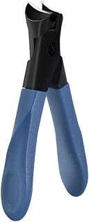Blue Professional Stainless Steel Nail Clippers with Anti-Splash Cover - Sharp Trimmer for Thick and Wide Nails - for Men and Seniors