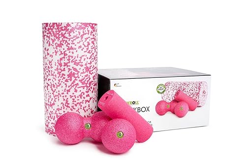 BLACKROLL® BLACKBOX MED Faszientool-Set - das Original (Härtegrad weich). Die softe Selbstmassage für die Faszien in pink + Übungskarte