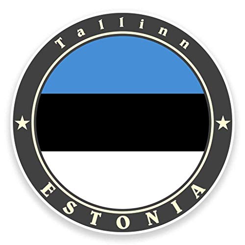 Tallinn Estonia Flag Round Metal 0.75" Lapel Pin Hat Shirt Pin Tie Tack Pinback2