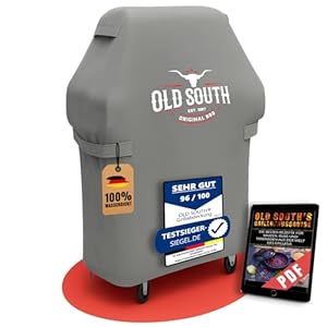 Old South - Grillabdeckung Wetterfest - Grill Abdeckhaube für Weber, Napoleon, Enders, Rösle Gasgrill - Grillhaube Cover Wasserdicht (76 x 66 x 110 cm)
