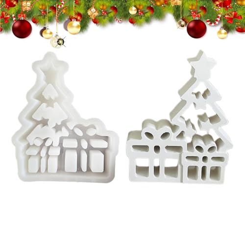 Moldes para bombones, moldes de silicona para hacer velas, molde de silicona para hacer jabón, diseño hueco de árbol de Navidad, moldes para decoración de fiestas en el hogar, moldes para hacer