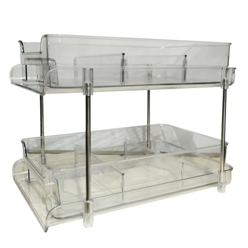 OUNONA Organizer with Design Multiuse Bathroom Kitchen Storage Rack Space Saving Countertop Container for Under Sink Vanity Organization