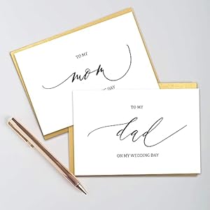 Nchigedy Set of 2 Wedding Day Card for My Parents To Dad And Mom On My Wedding Day Card Wedding Day Card Set for Mom And Dad