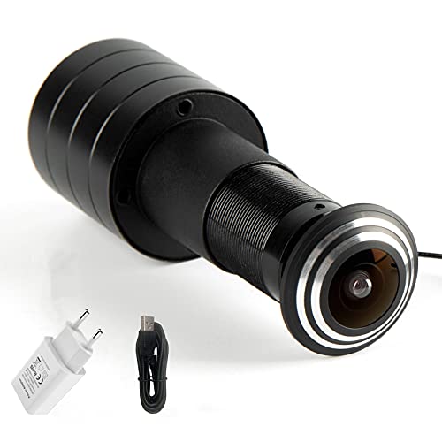 Syuantech - Cámara de videovigilancia (1080p, Gran Angular, 180 Grados, con Apertura de Puerta, Mini Mirilla - WiFi Connect V380 Pro App (Lente Ojo de pez de 1,66 mm)