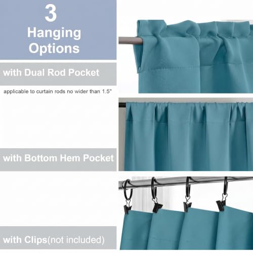 Chyhomenyc Turquoise Short Blackout Curtains for Windows 36 inch 2 Panels by Chyhomenyc - Used condition - Image 5