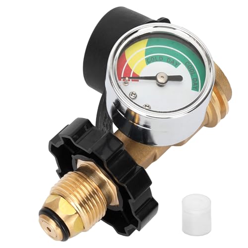 Aekops 100 lb Propane Tank Gauge Adapter Converts POL LP Tank Valve to QCC1 Upgrade Propane Gauge for 100 lb Tank POL to QCC1 Propane Tank Adapter for Heater BBQ Gas Grill - Old to New Type 1 Pack