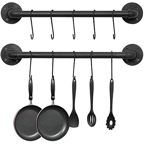 OROPY Wall Mounted Pot Pan Rack Set of 2 Cover