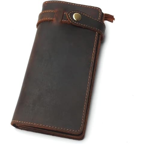 GESHE comfy Men Crazy Horse Leather Wallet Cover