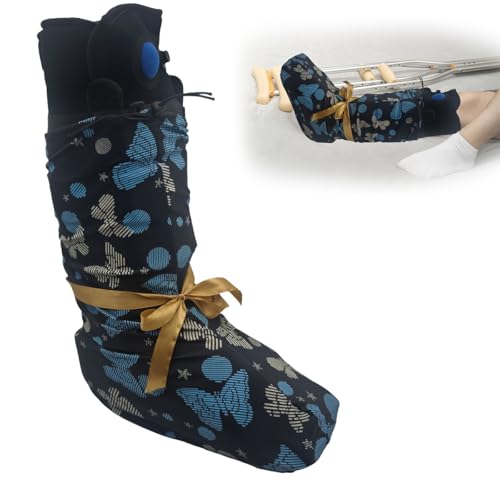 Beautiful Adjustable Elastic Walking Boot Cover for Medical Brace Orthopedic and Fracture Cast Cast Cover Below the Knee for Foot Leg Protector-Keep Sheets CleanBlue Butterfly Cloth