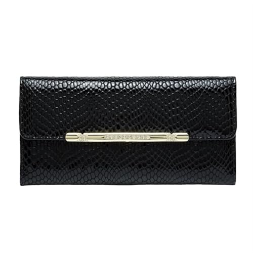 Women's Genuine Leather Wallets Card Cases Purses Handbags Money Organisers Money Clips (Black)