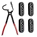 Covzoe Exhaust Hanger Removal Pliers and 4 Pieces 4 Hole Hanger Rubber Kit, Universal Muffler Rubber Bracket Separation Exhaust Pliers Suitable for Most Car Pipe Exhaust Hangers