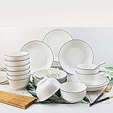 service de table complet porcelaine blanche ★ Facile à Utiliser: La Conception Et L'emballage Exquis De La Vaisselle Peuvent être Empilés Dans Des Tailles Appropriées Pour économiser De L'espace Dans L'armoire