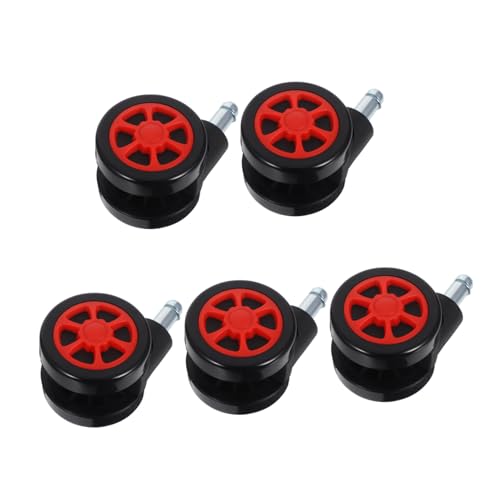 ledmomo 5個オフィスチェアキャスター 静音滑らか転 ゲーミングチェア交換用ホイール 耐荷重設計で硬質床 カーペット対応