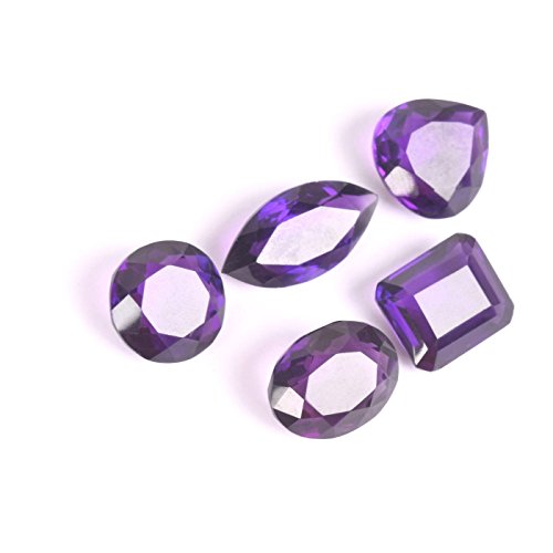 Gemhub Top Ranked Violet Amethyst 70 Ct. Set Of 5 Pcs Different Cuts Loose Gemstone Beads Stones #TOP1