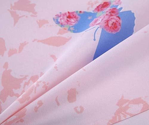 Miniatura 5 de MAG Juego de sábanas de 4 piezas de microfibra rosa con diseño de mariposas para cama Queen, juego de ropa de cama con mariposas, 1 sábana plana, 1