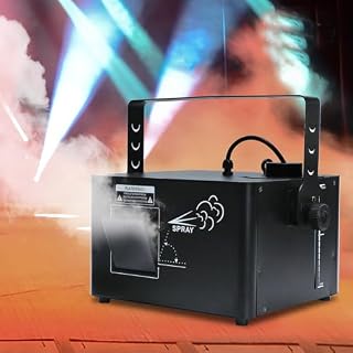 1500W Fog Machine with LED Lights - 10000 cu ft/min Output, DMX512 & Remote Control, 1L Oil Tank for Party, Stage, DJ, Indoor & Outdoor Events