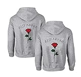 Best Friends Pullover für Zwei Mädchen 1 Stück Rose Beste Freunde Hoodie für 2 Mädchen Sister Freundin Freundschafts Pulli BFF Geschenke