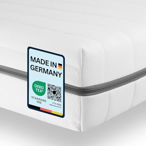 Sleepneo Matratze 200x200 - Ergonomische Kaltschaummatratze - 7-Zonen-Matratze H2 H3 - Oeko TEX Zertifiziert - Waschbarer Bezug - 2in1 Härtegrad -...