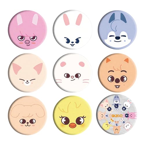 AYVRUOP SKZOO Pins – 9 Piece Stray Kids Merch