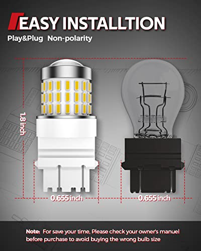 Torchbeam 3157 Led Bulbs For Reverse Lights, Super Bright 3156 4157 3056 3057 4057 3457 Car Led Bulbs, 3000 Lumens 6000K Backup Signal Brake Parking Drl Tail Lights Bulbs Replacement, Pack Of 2 #TOP2
