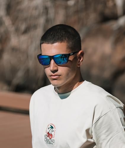 SOJOS Polarized Square Sunglasses Men Womens, TR90 Lightweight Frame UV Protection Shades2