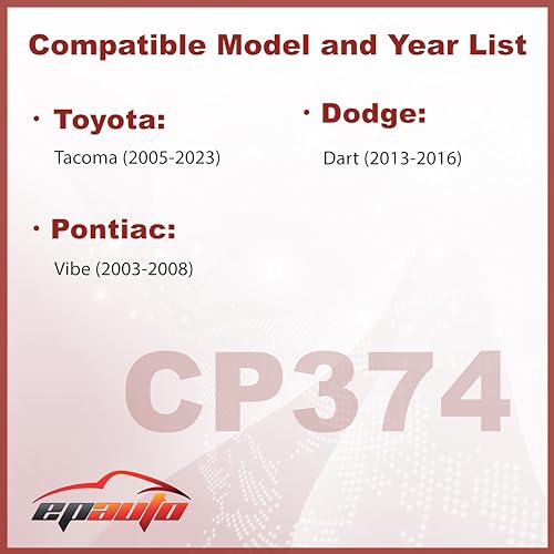 EPAuto CP374 (CF10374) Cabin Air Filter includes Activated Carbon Replacement for Toyota Tacoma (2005-2021), Dodge Dart (2013-2016), Pontiac Vibe (2003-2008)