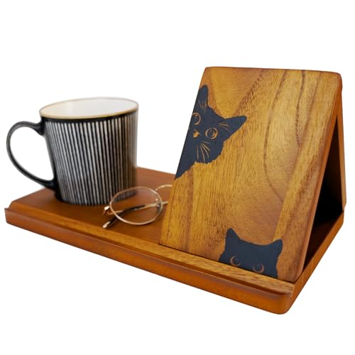 Adeerus Wooden Book Stand, Triangle Book Holder, Small...