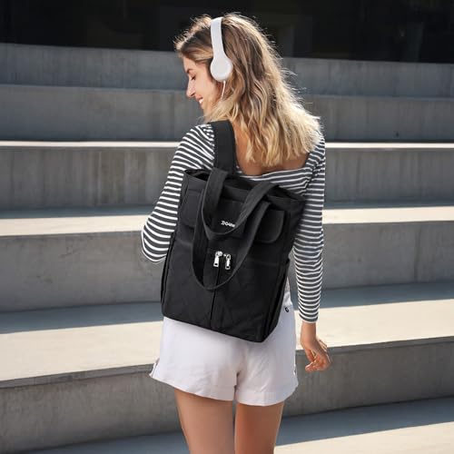 G4Free 2 in 1 Tote Backpack Fits 15" Laptop, Women Bag Daypack for College, Work, Teacher, Nurse -Black — view 6