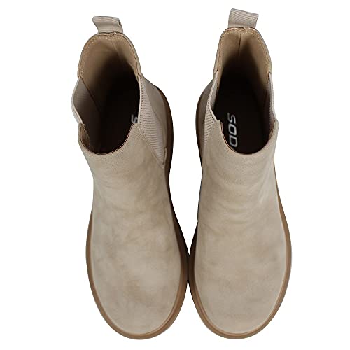 Soda Women's Faux Leather Round Toe Chelsea High Top Platform Ankle Boot4