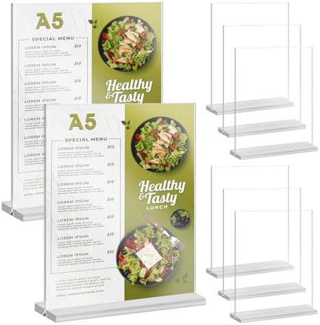 Srvnpioy Lot De 10 Présentoirs De Table En Acrylique A4, Supports De