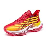 ONEMIX Sportschuhe Herren Damen Laufschuhe Casual Sport Fitnessschuhe Trainers Männer Gym Athletisch Running Sneaker mit Air Luftpolster 2020 Fire red 37