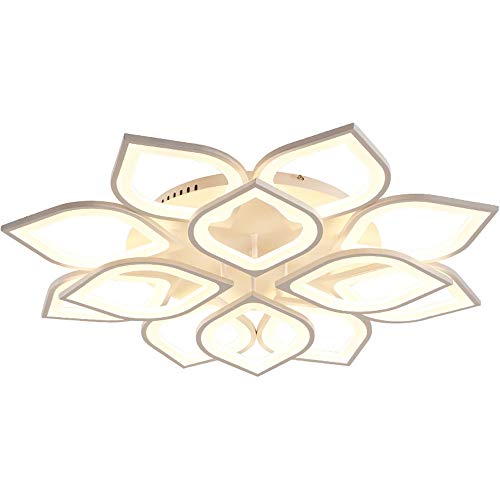 SJUN Lámpara LED de techo moderna y elegante blanca mate Luz de techo creativa Forma de flor aluminio acrílico Iluminación de Interior Comedor,Estudio,Sala de estar [Clase de eficiencia energética A+] Cover