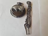 A13 Otter lucido nero custodia regalo da uomo orologio da tasca al quarzo Fob Made in Sheffield