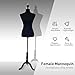 Mannequin Body, Female Dress Form Manikin Body Torso 60-67Inch Height Adjustable, Woman Body Torso Clothing Display Manikin with Tripod Stand for Sewing Dress Jewelry Market Shop Display (Black)