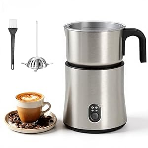 NAPASA 500ml Split Electric Milk Frother, Automatic Milk Steamer and Frother with 4 Various Whisk Accessories, Hot & Cold Milk Foam Maker for Coffee, Cappuccinos, Macchiato, Latte, Hot Chocolates Milk