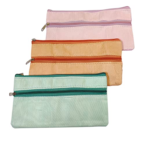 Image of DMS RETAIL Embroidered Chikankari Lucknowi Clutch Purse For Women Return Gift Favour Shagun Purse For Ladies Pack Of