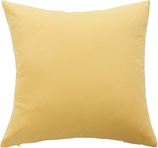 KnSam Home - Fundas de cojín de color liso (55 x 55 cm, color amarillo claro y brillante, en franela, para terraza, cafeterías, cómodas, 1 unidad