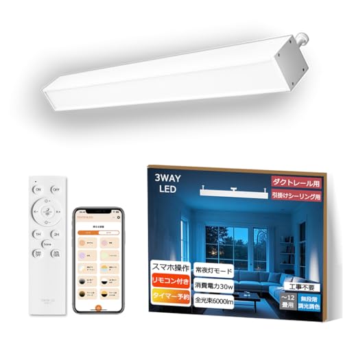 ダクトレール用スポットライト LED 照明 ビーム角調節タイプ ライティングレール 30w消費電力 角度調節可能 LED一体型蛍光灯40w シーリングライト 12畳 調光 調色 北欧 おしゃれ 取付け簡単 照明器具 明るい おしゃれ 常夜灯 寝室 玄関 リ