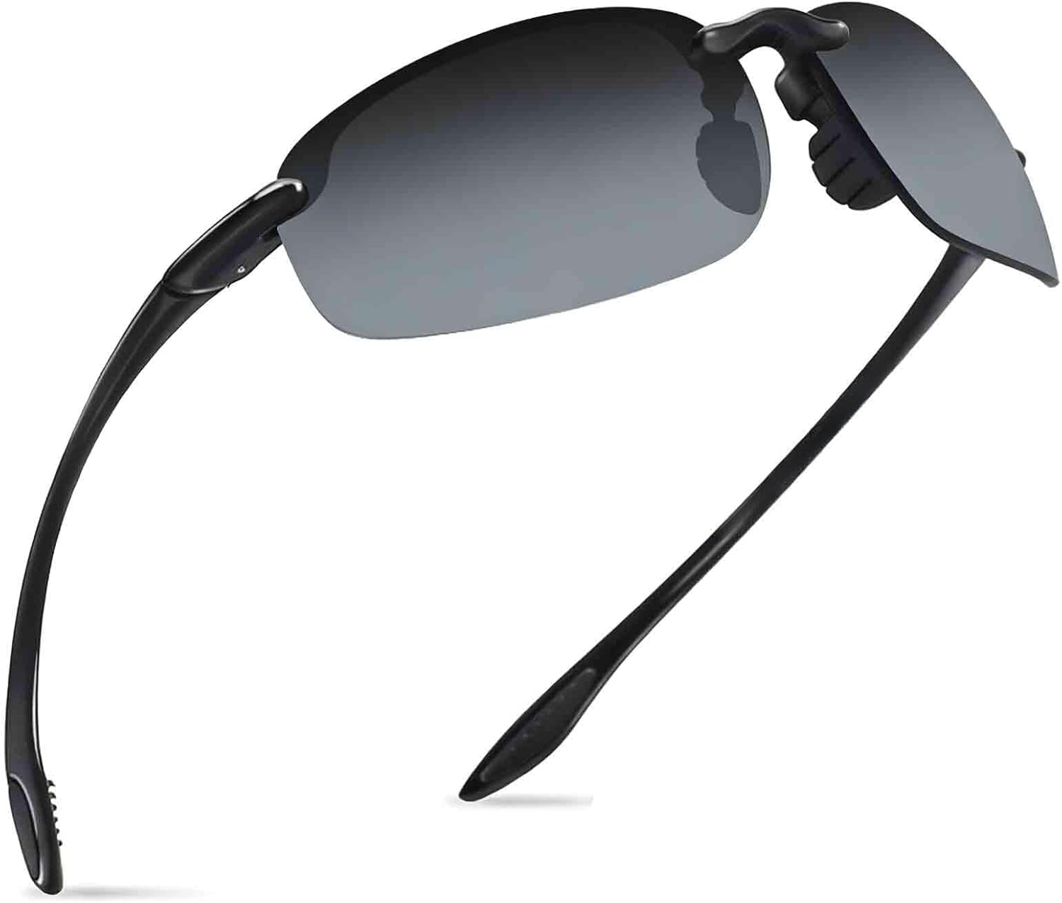 WISTON Sports Polarized Sunglasses for Men Women Tr90 Rimless Frame for Running Fishing Baseball Driving W8001