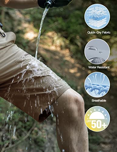 Free Soldier Men's Lightweight Breathable Quick Dry Tactical Shorts Hiking Cargo Shorts Nylon Spandex（Dark Brown 40Wx10L #TOP3