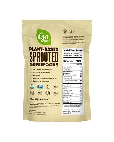 Go Raw Unsalted Sunflower & Pumpkin Seeds Mix, Sprouted & Organic, 14 Oz. Bag | Keto | Vegan | Gluten Free Snacks | Superfood #TOP1
