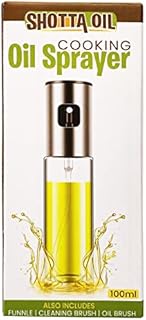Shotta oil food spray bottle 2 pack stainless steel and glass 100ml cooking