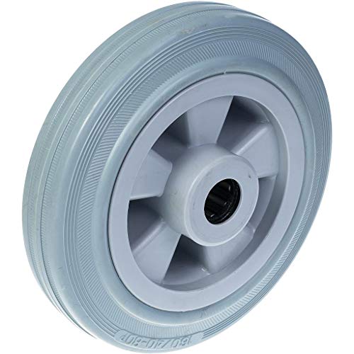 160mm 6" wheel grey rubber tyre with plastic centre 135kg capacity