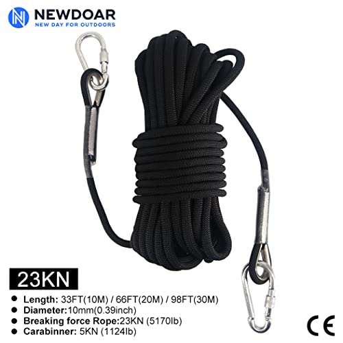 NewDoar 18KN Static Climbing Rope 10mm(3/8in) Accessory Cord Equipment 33FT(10M) - Image 2